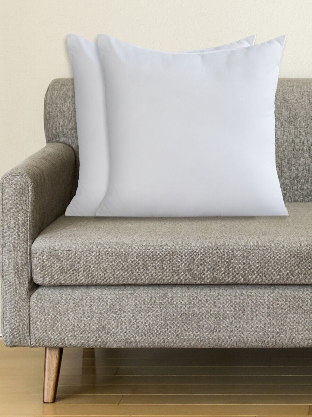 Home Centre Set Of 2 White Solid Cushions Price in India