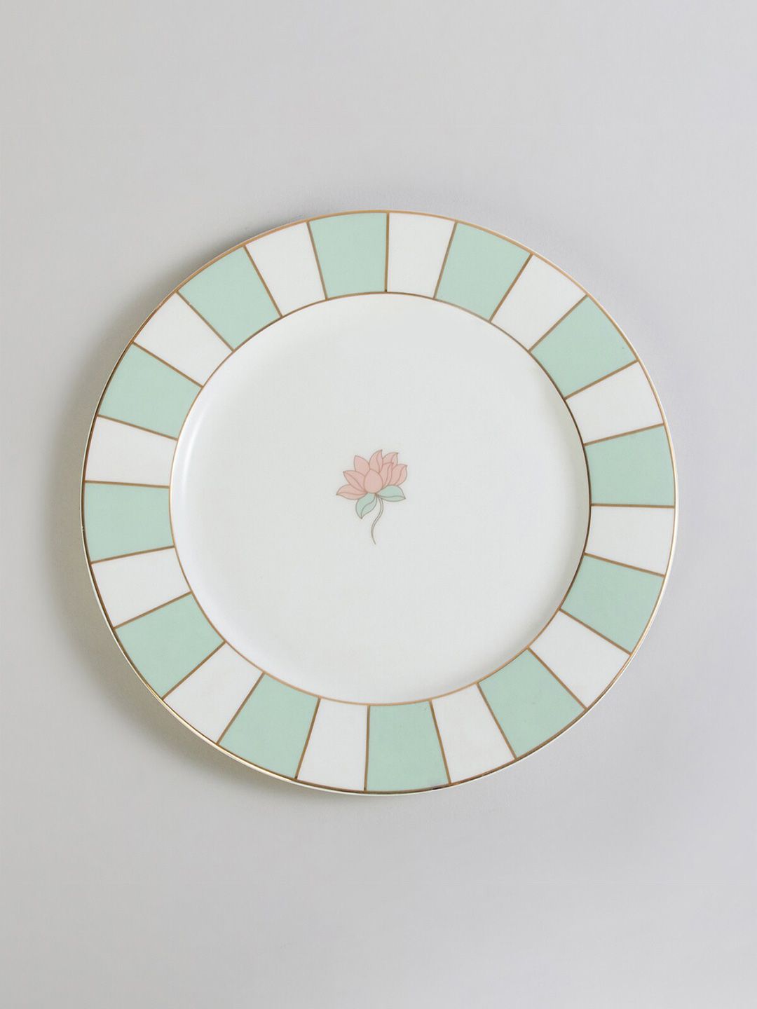Home Centre White & Green 1 Pieces Printed Bone China Matte Plates Price in India