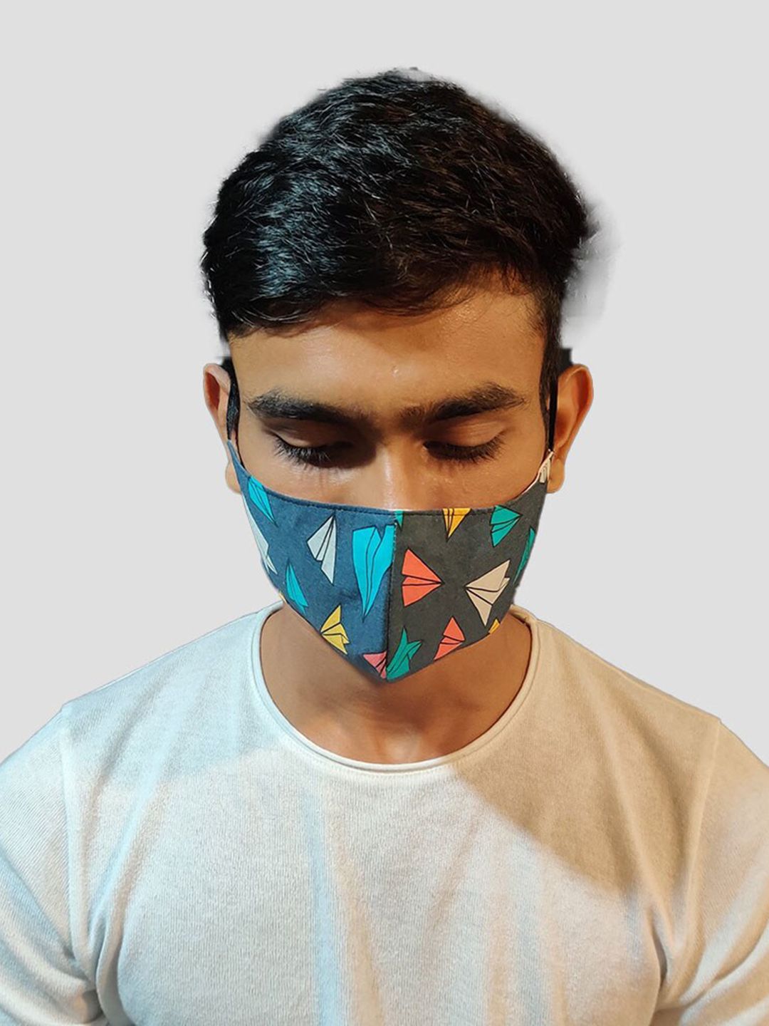 wHAT'S DOwn Multi-Coloured Printed Reusable Face Mask Price in India