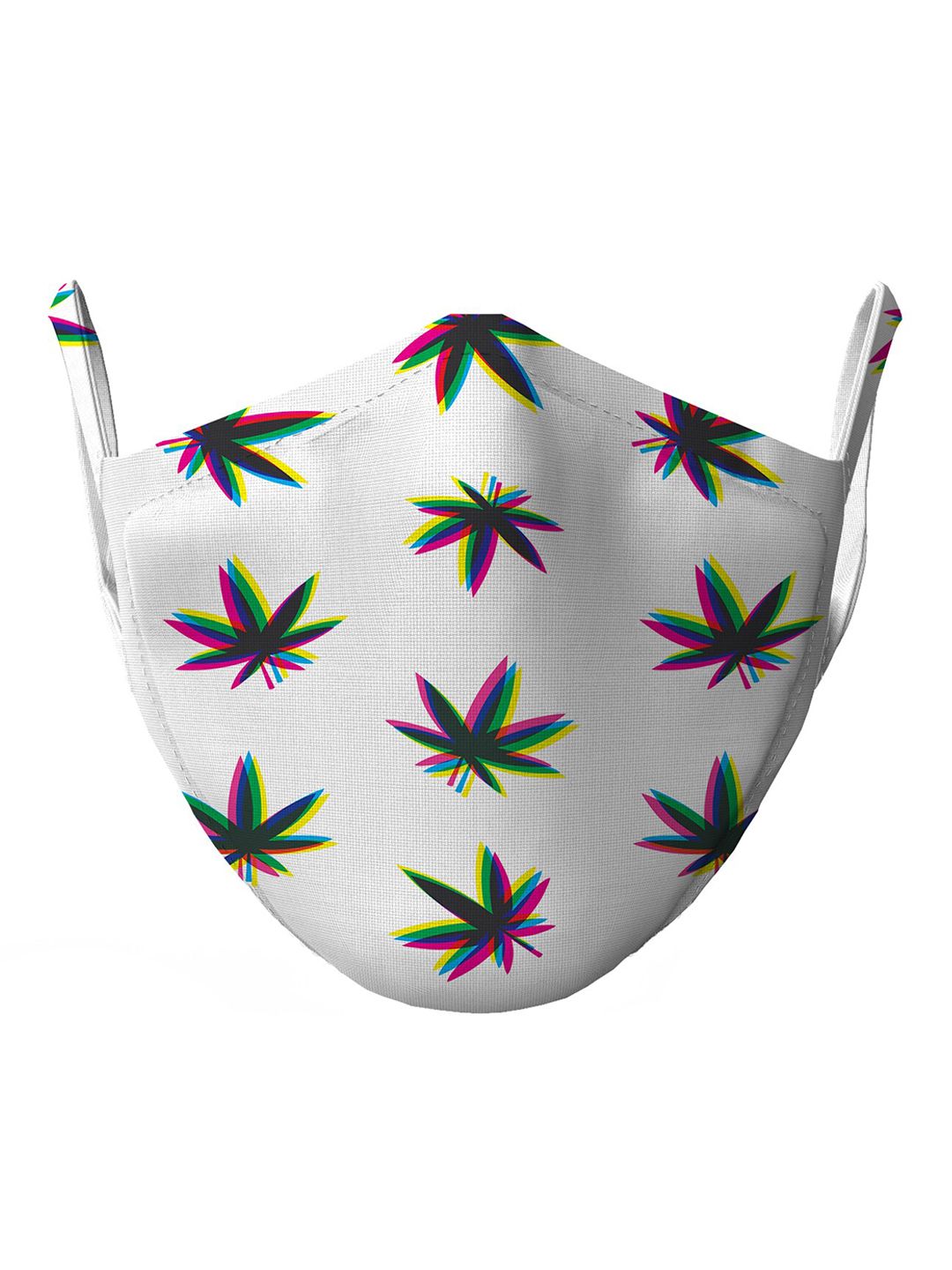 wHAT'S DOwn Unisex White Printed Cotton Reusable Face Mask Price in India