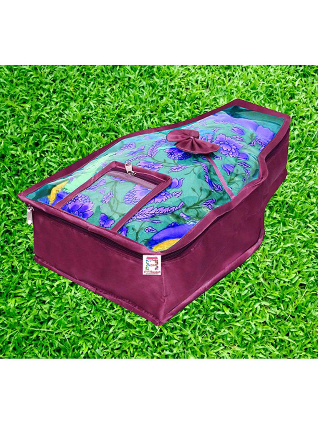 atorakushon Set of 6 Purple Satin Wardrobe Blouse Organisers Price in India