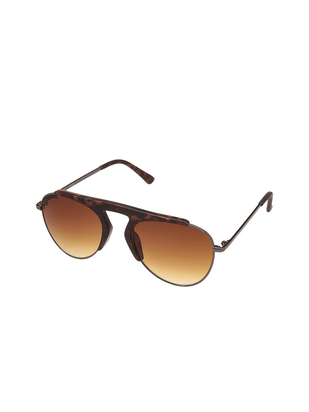 Fastrack Unisex Brown Lens & Brown Aviator Sunglasses with UV Protected Lens C061BR2 Price in India