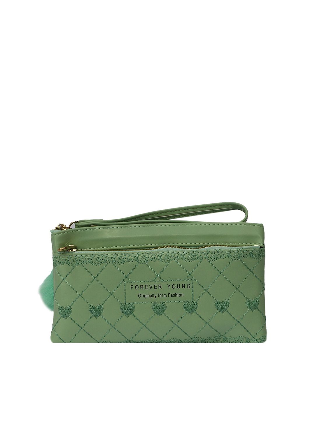 LELYS Women Green Abstract Textured PU Zip Around Wallet Price in India