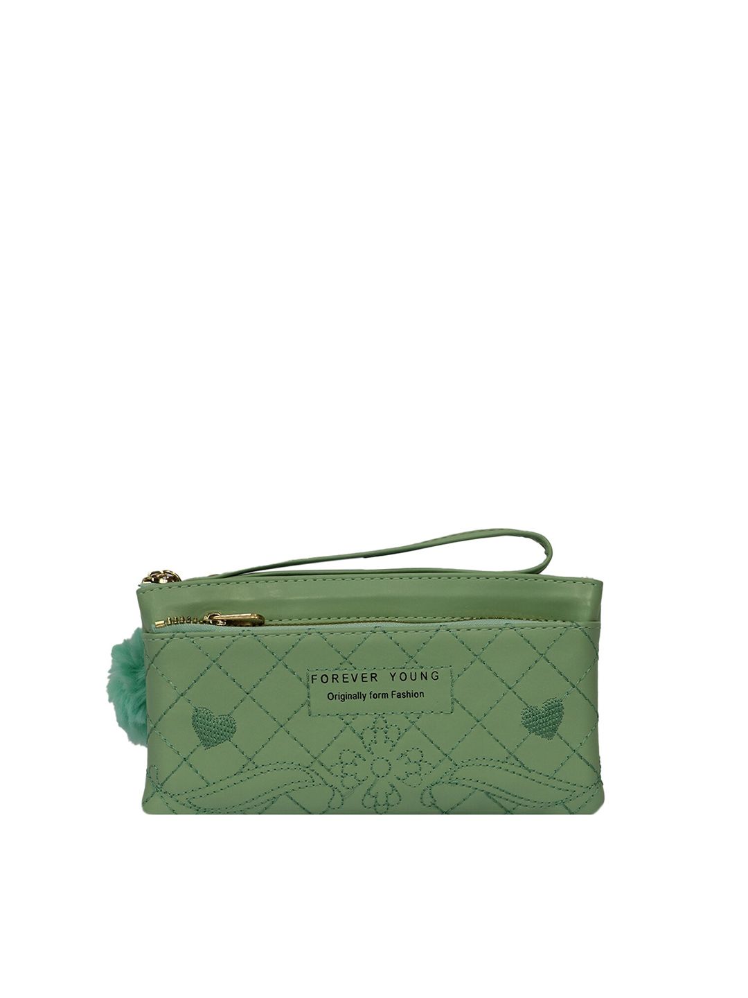 LELYS Women Green Abstract Printed PU Envelope Wallet Price in India