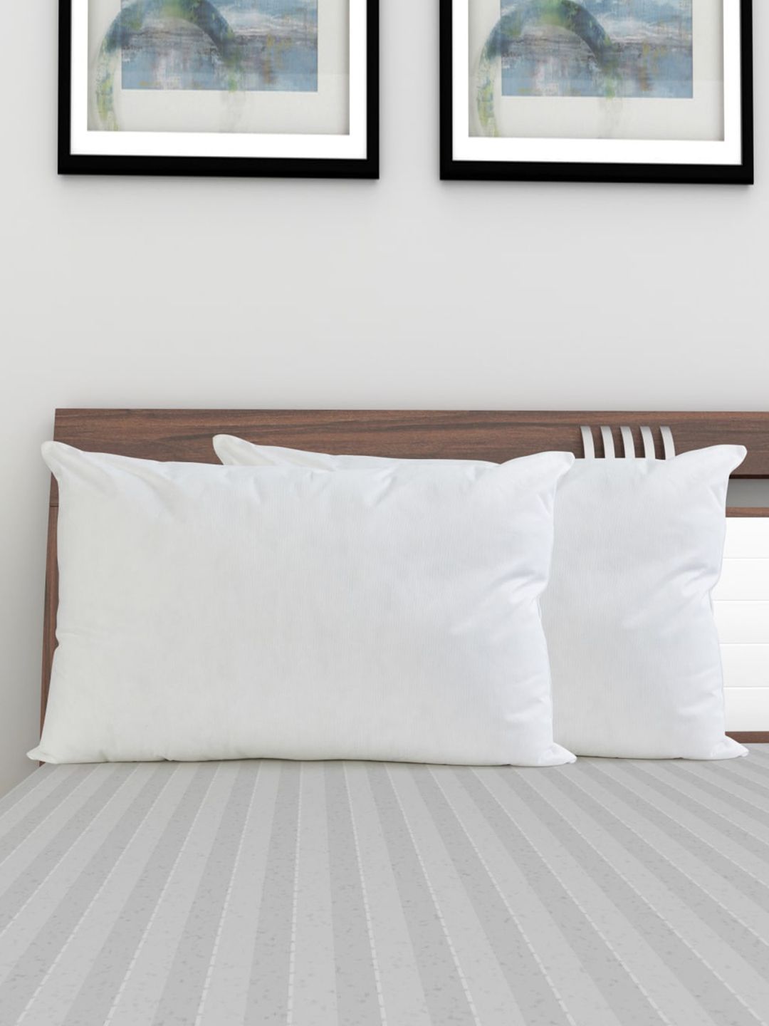 Home Centre Unisex Set of 2 White Solid Filled Pillows Price in India