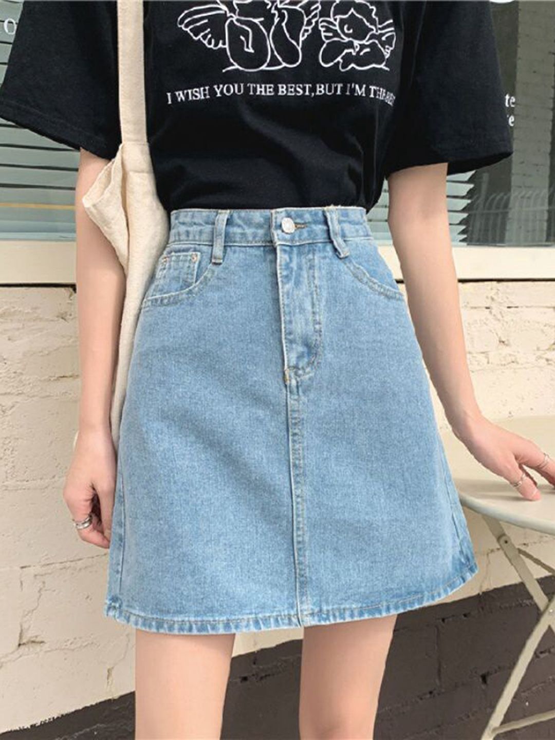 La Aimee Stunning Blue Solid Skirt