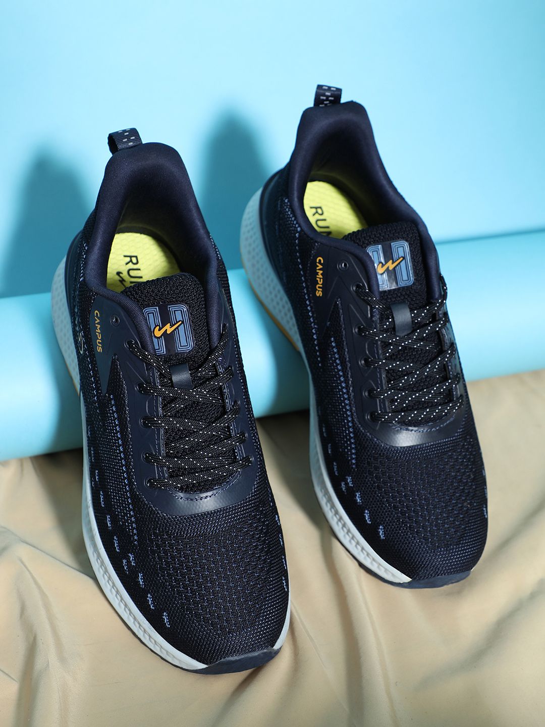 Campus Men RALLY Navy Blue Mesh Running Shoes