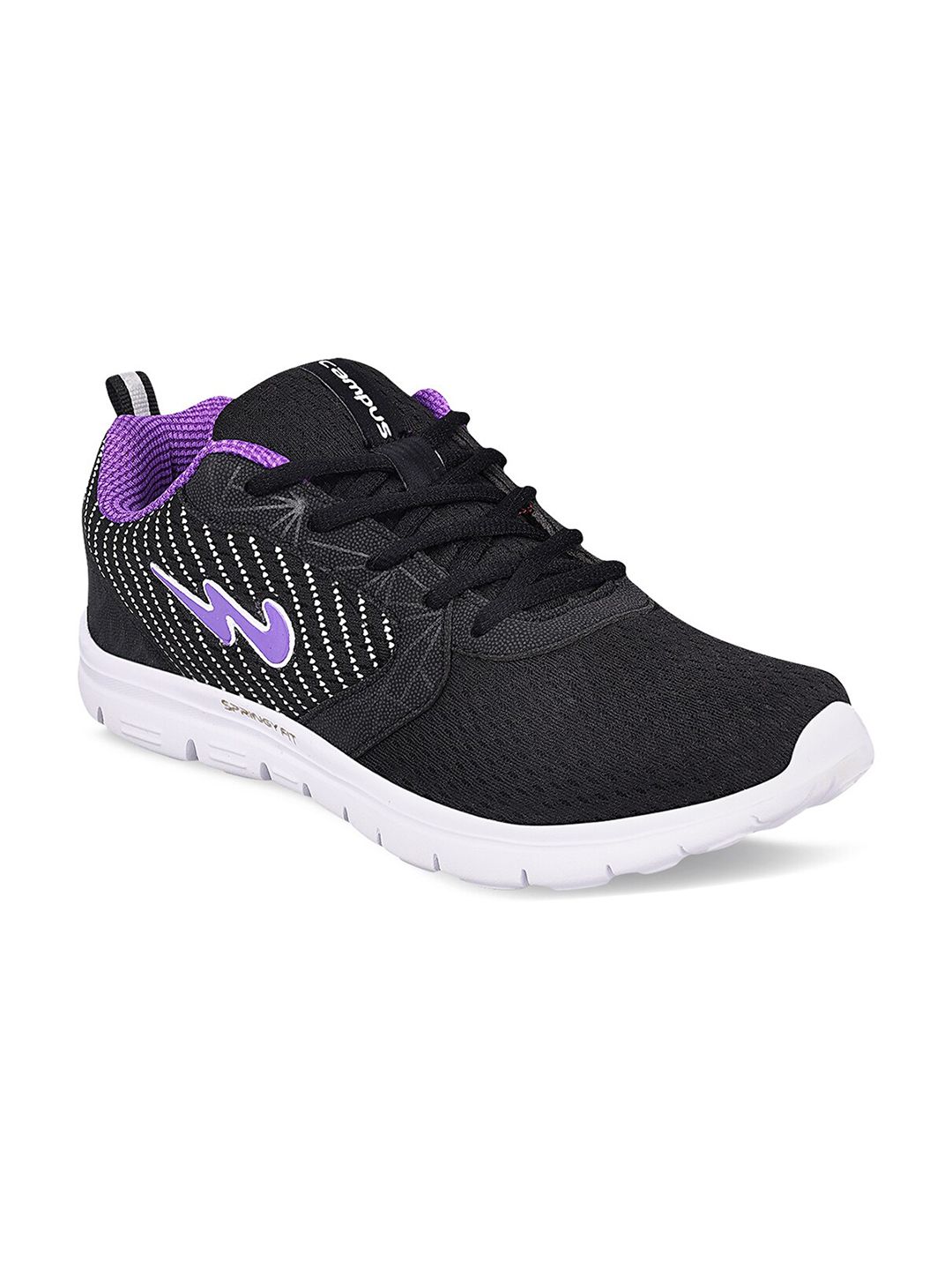 Campus Women Black Mesh Running Shoes Price in India