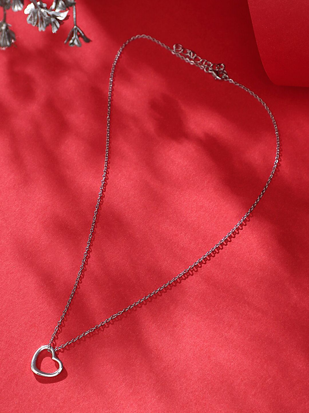 KACY Silver-Plated Heart Necklace Price in India