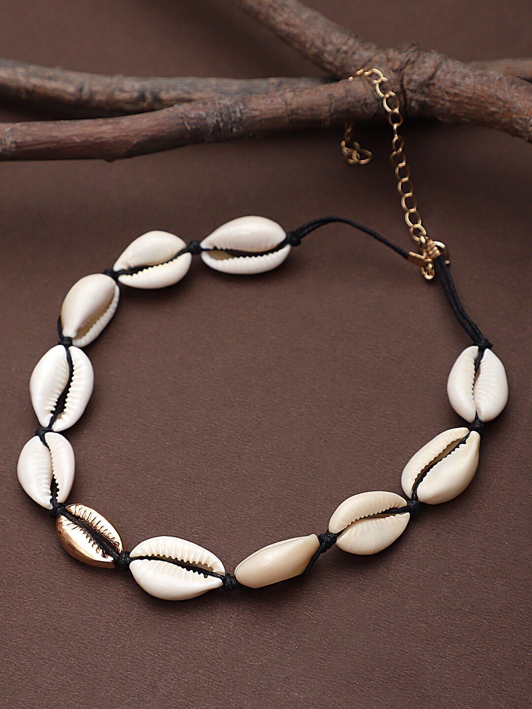 KACY Gold-Plated White & Black Choker Necklace Price in India