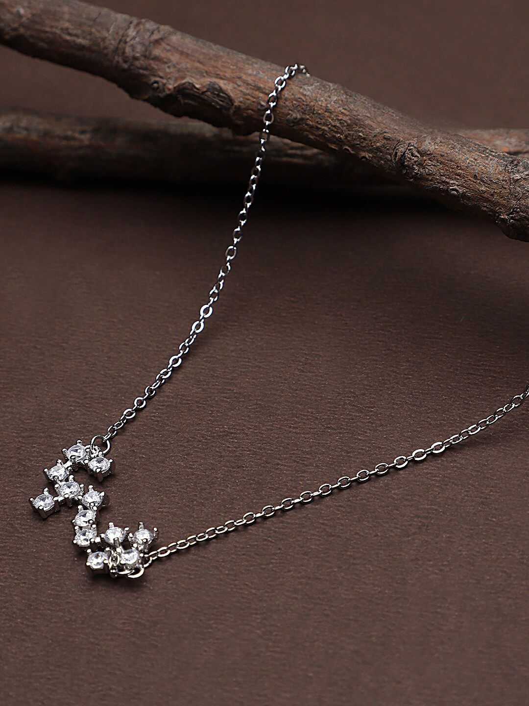 KACY Silver-Toned Sterling Silver Constellation Pendent Necklace Price in India