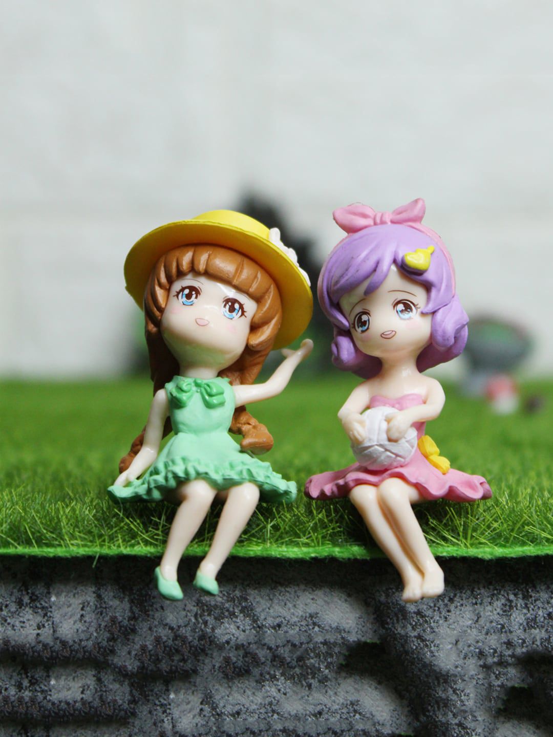 Wonderland Set Of 2 Sitting Beach Girls Miniature Toys Price in India