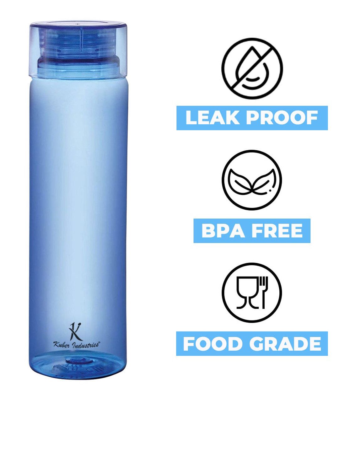 Kuber Industries Pack of 4 Blue Water Bottles- 1 L each Price in India