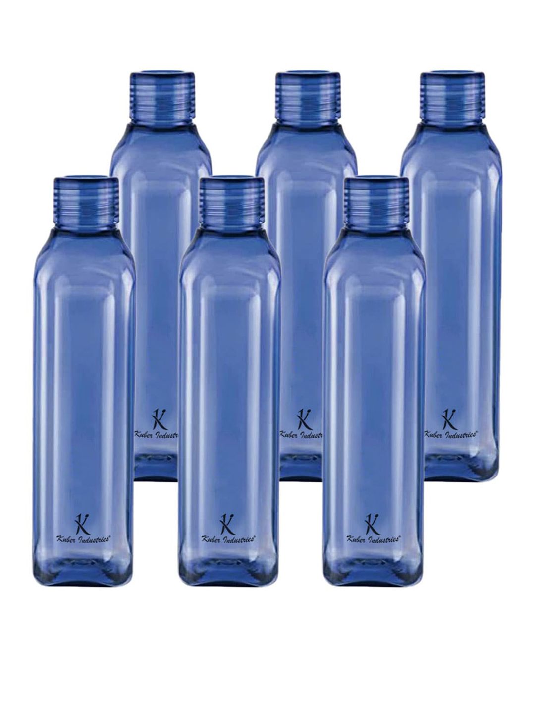 Kuber Industries Set of 6 Blue BPA Free Square shaped Plastic Refrigerator Bottles Price in India
