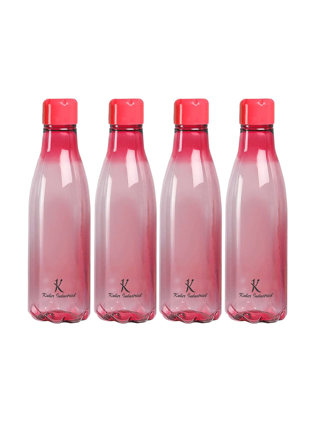 Kuber Industries Red Set of 4 Red BPA Free Round Plain Plastic Refrigerator Bottles Price in India