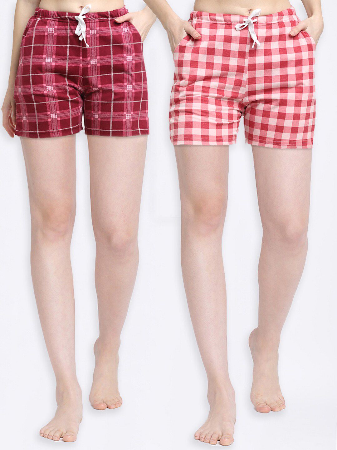 Kanvin Women Pack of 2 Pure Cotton Lounge Shorts Price in India