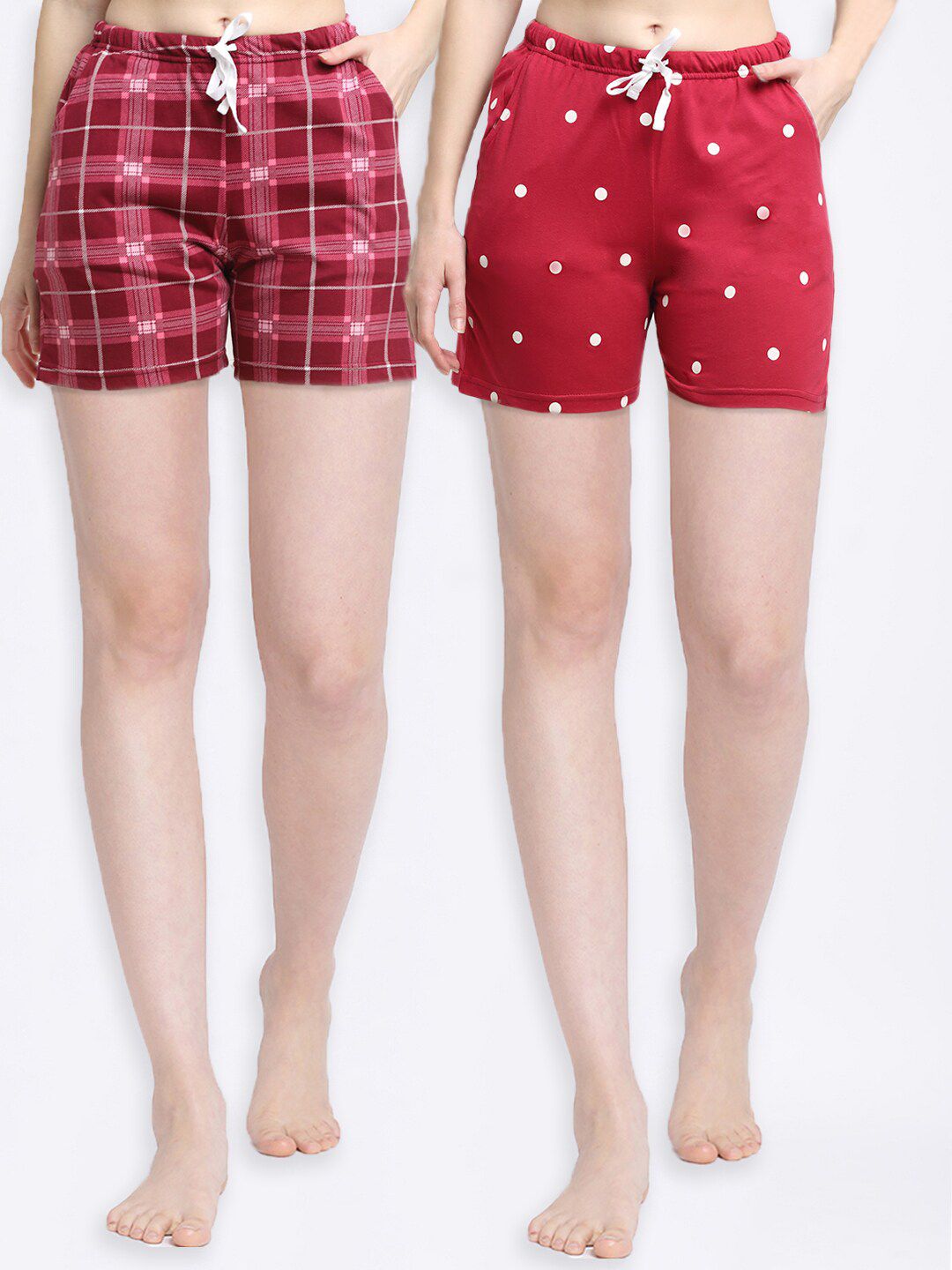 Kanvin Women Pack of 2 Pure Cotton Lounge Shorts Price in India