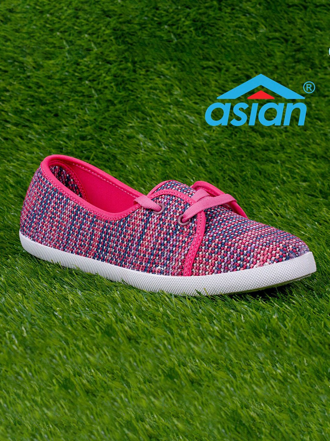 ASIAN Women Pink Woven Design Lightweight Sneakers Price in India