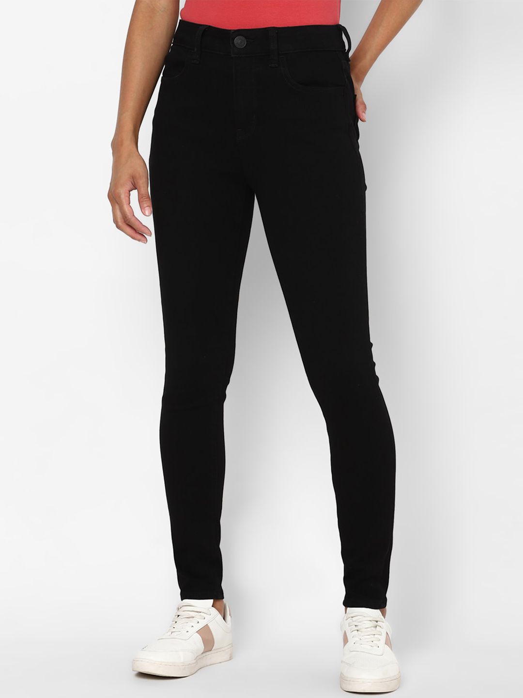 AMERICAN EAGLE OUTFITTERS Women Black Slim Fit High-Rise Jeans Price in India