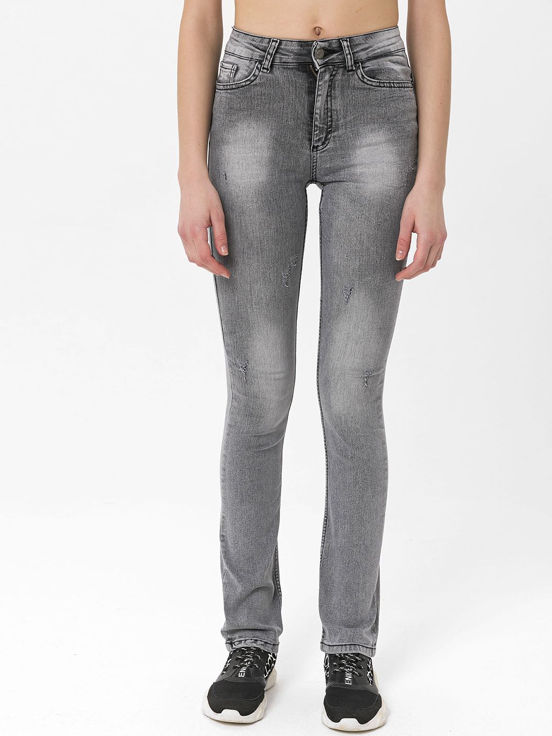 Miss Poem Women Grey Light Fade Stretchable Jeans