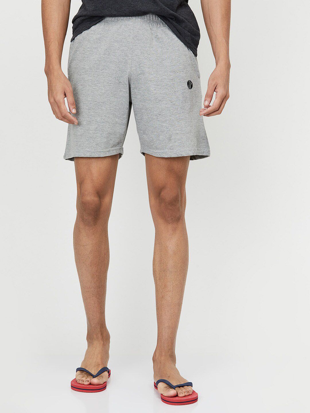 max Men Grey Melange Lounge Shorts
