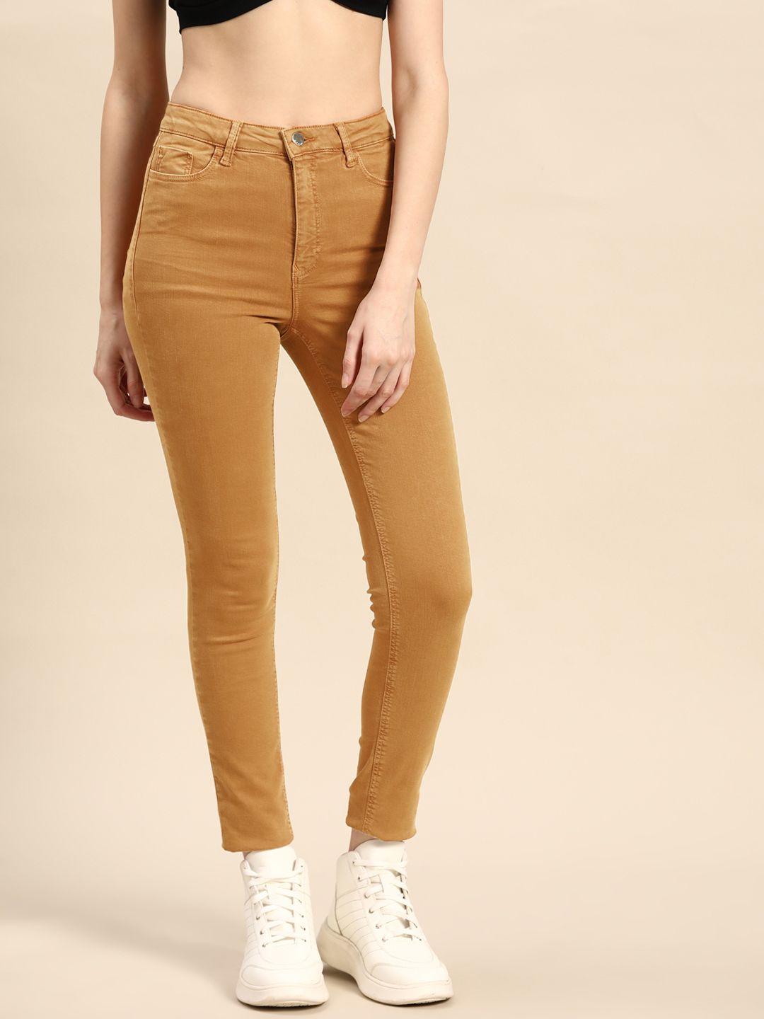 OXXO Women Brown Regular Fit Stretchable Jeans