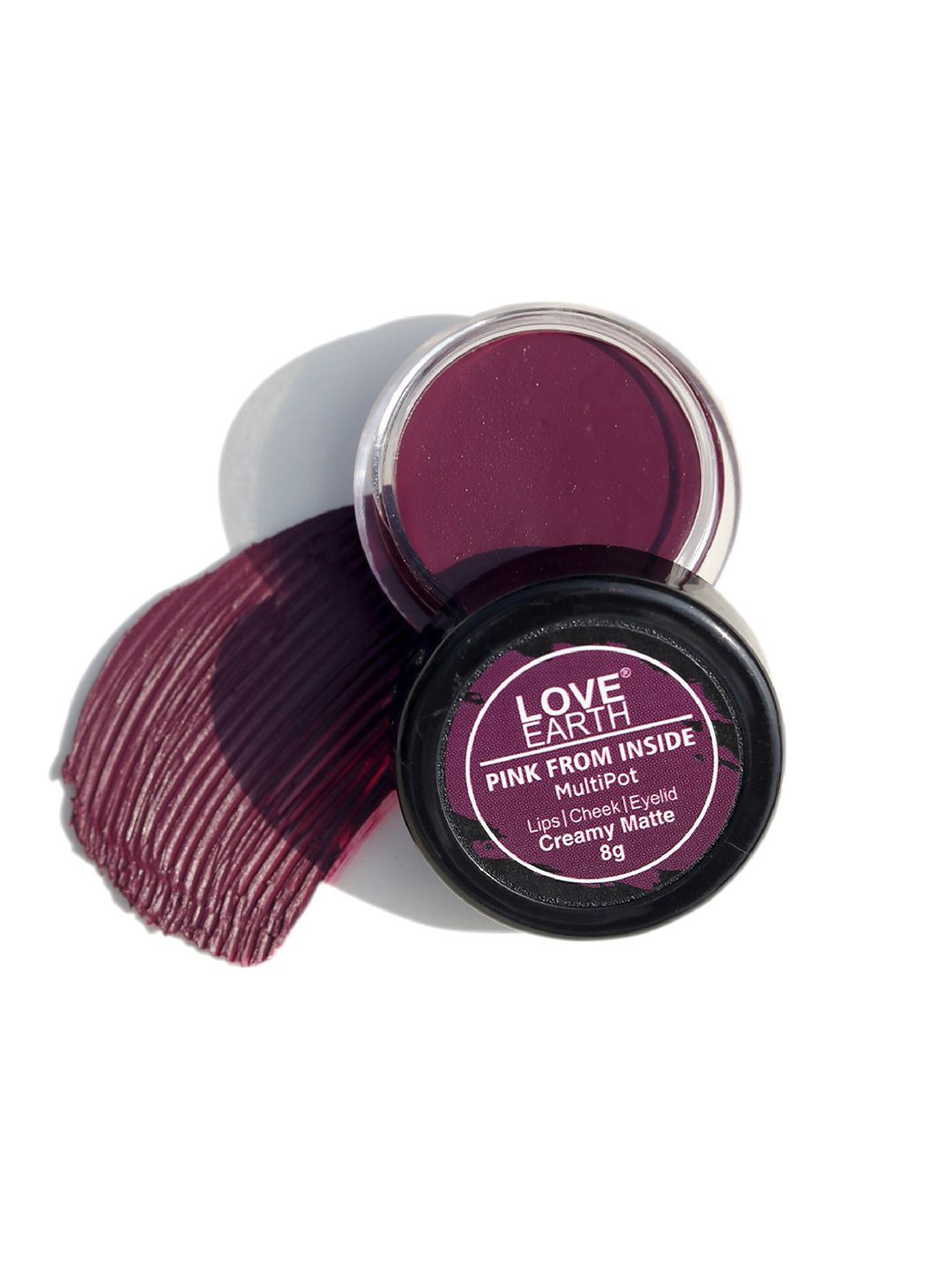 LOVE EARTH Multipot Creamy Matte Lip-Cheek-Eyelid Tint - Pink From Inside Price in India
