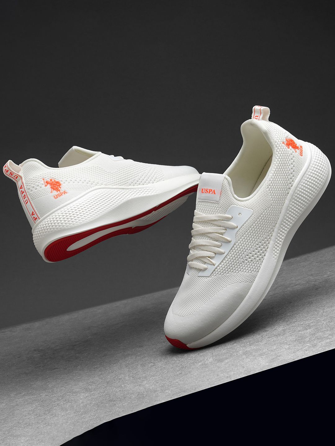 U.S. Polo Assn. Men Off White Textile LEBRON 3.0 Walking Shoes