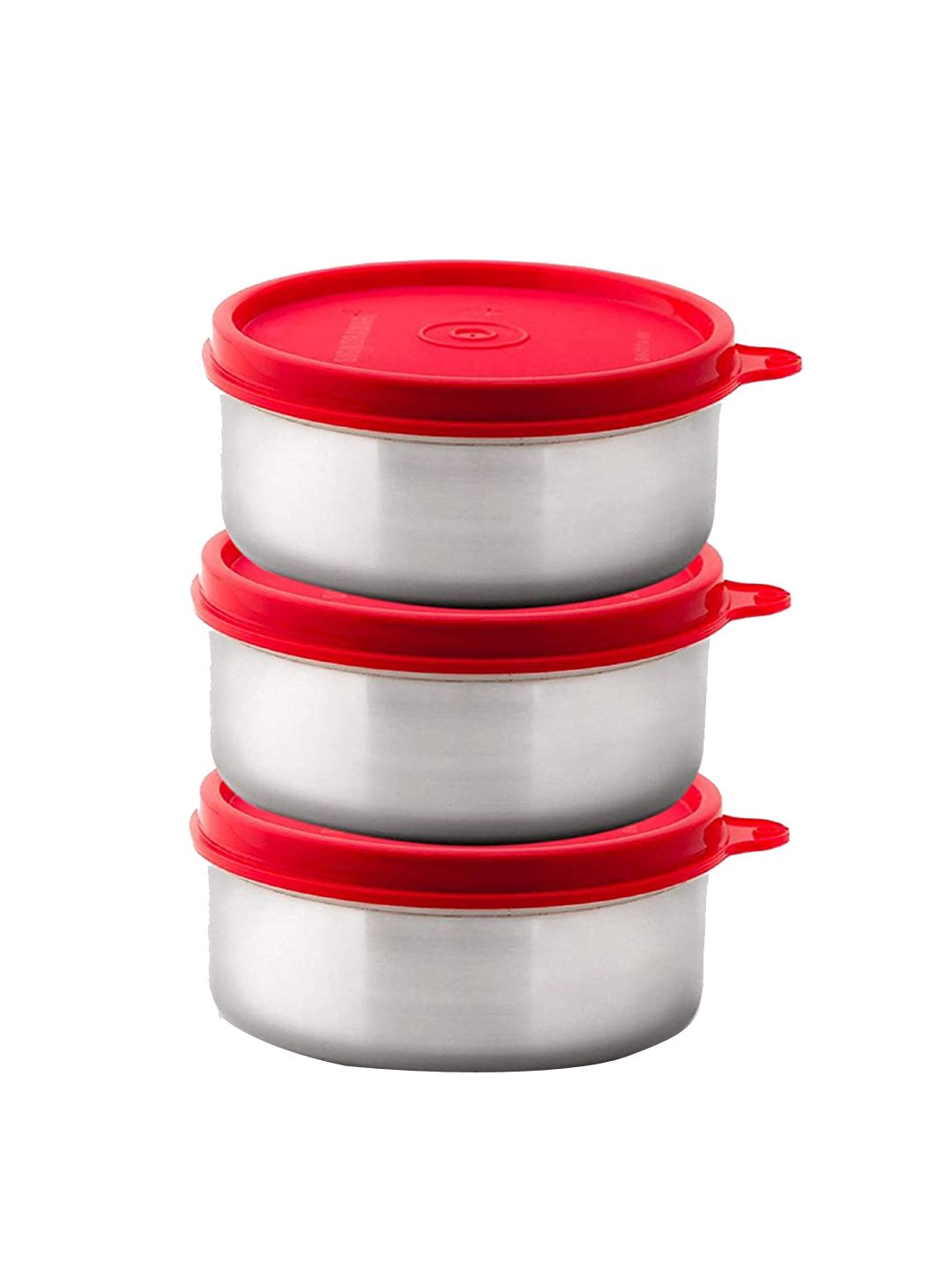 SignoraWare Set of 3 Red Steel Food Container Price in India