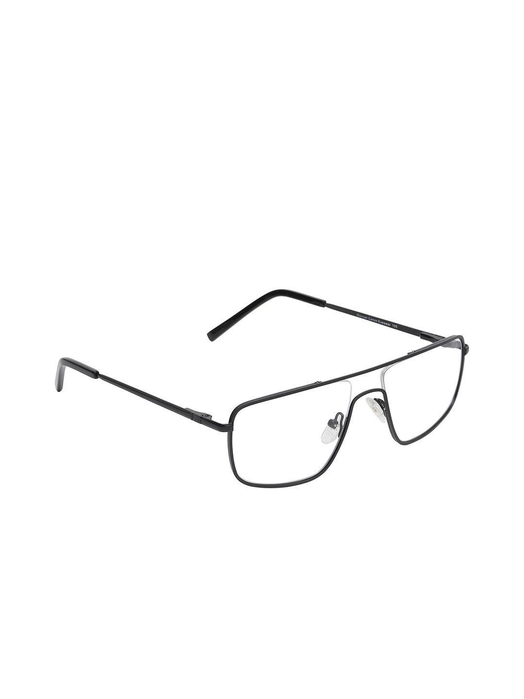 SCAGLIA Clear Lens & Black Aviator Sunglasses with UV Protected Lens Price in India