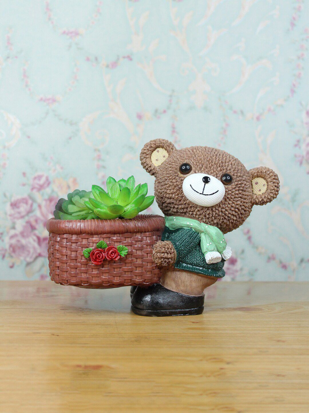 Wonderland Brown Teddy Bear Succulent Flower Pot Planter Price in India