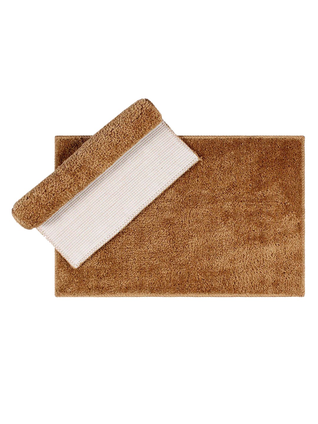 LUXEHOME INTERNATIONAL Beige Set of 2 1800GSM Bath Rugs Price in India