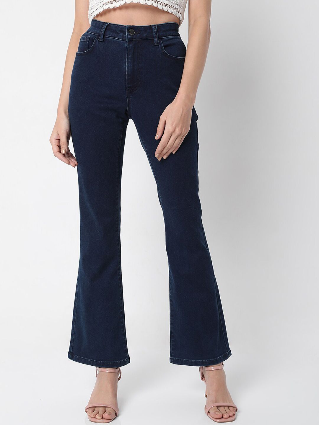 Vero Moda Women Blue High-Rise Stretchable Jeans Price in India