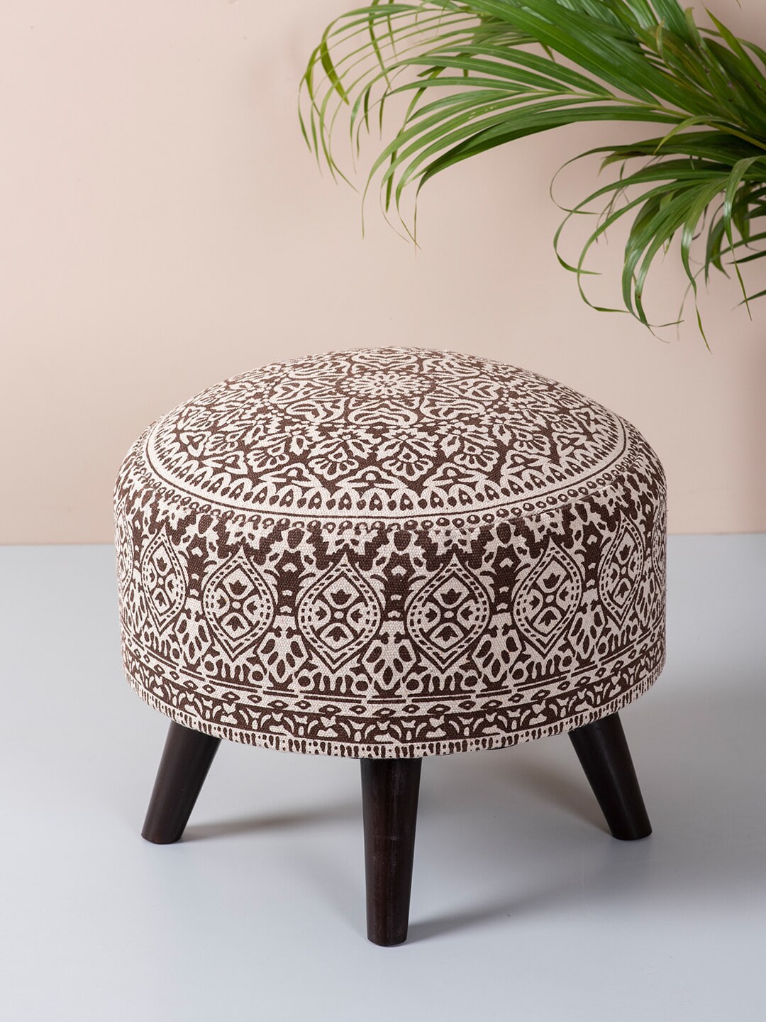 nestroots Brown Printed Ottomans Price in India