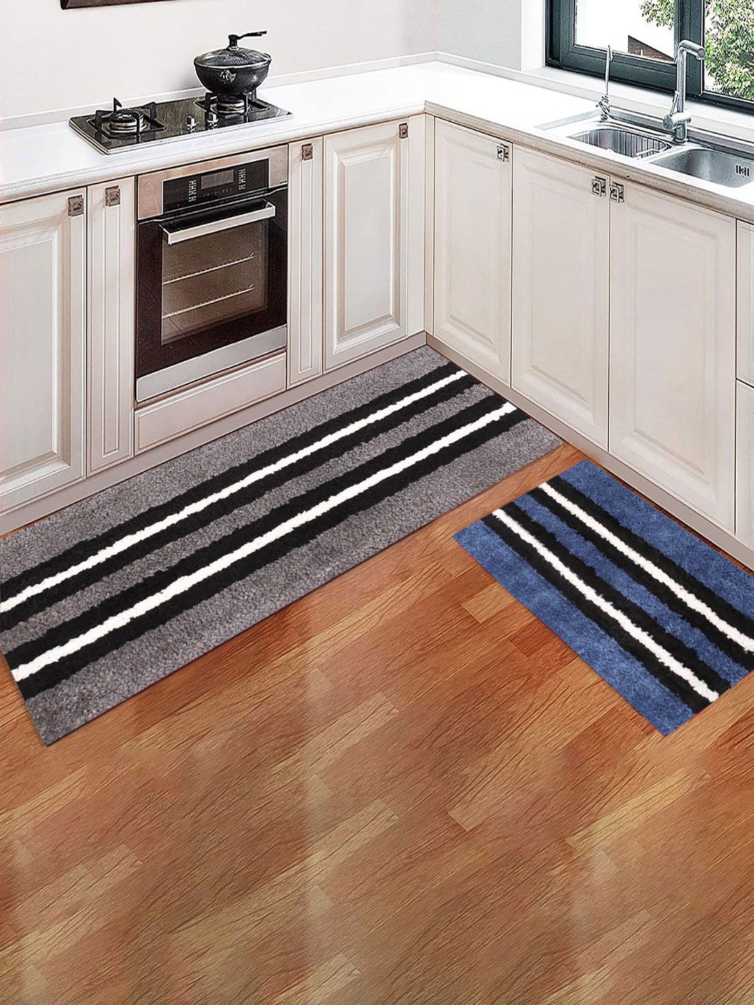 LUXEHOME INTERNATIONAL Set Of 2 Striped Rectangular Runners Price in India