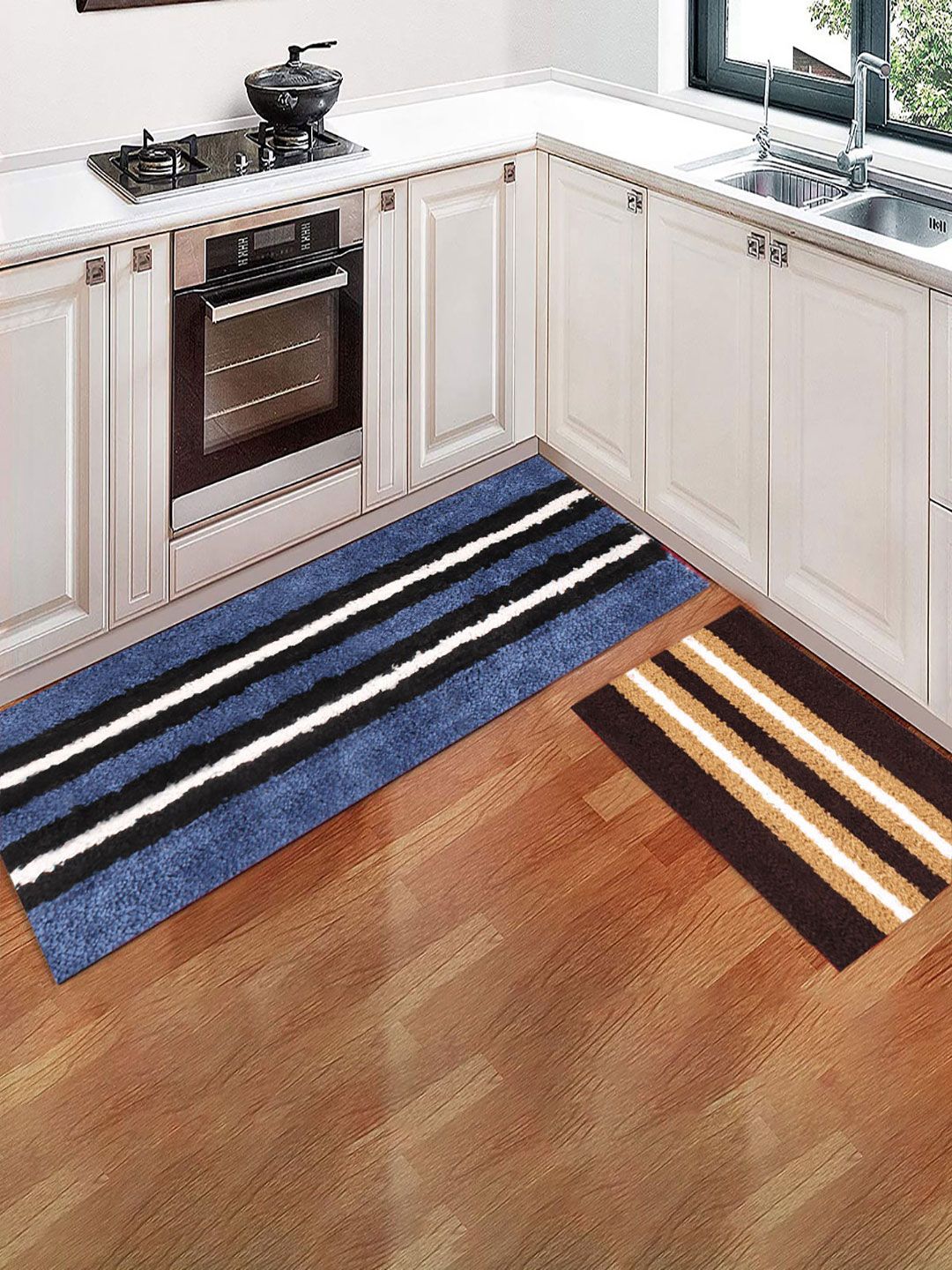 LUXEHOME INTERNATIONAL Set of 2 Striped Floor Runners Price in India