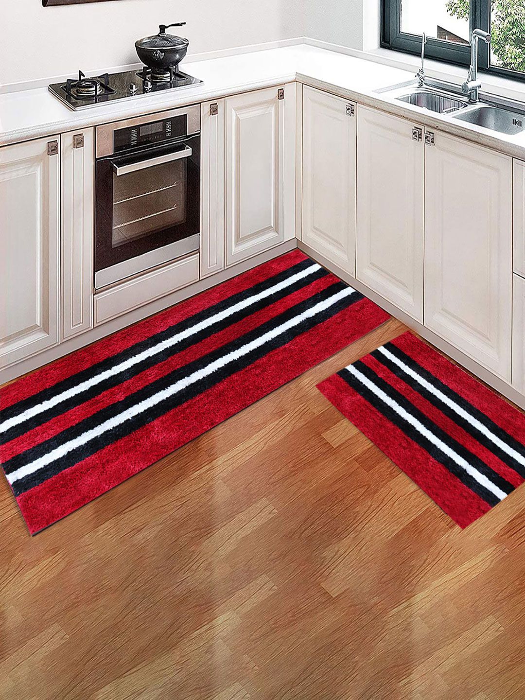 LUXEHOME INTERNATIONAL Pack of 2 Striped Floor Runners Price in India