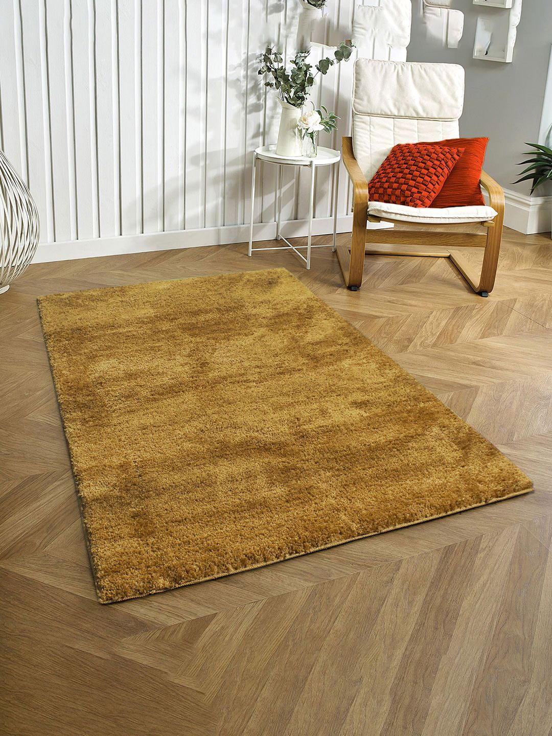 LUXEHOME INTERNATIONAL Brown Solid Anti-Skid Carpets Price in India