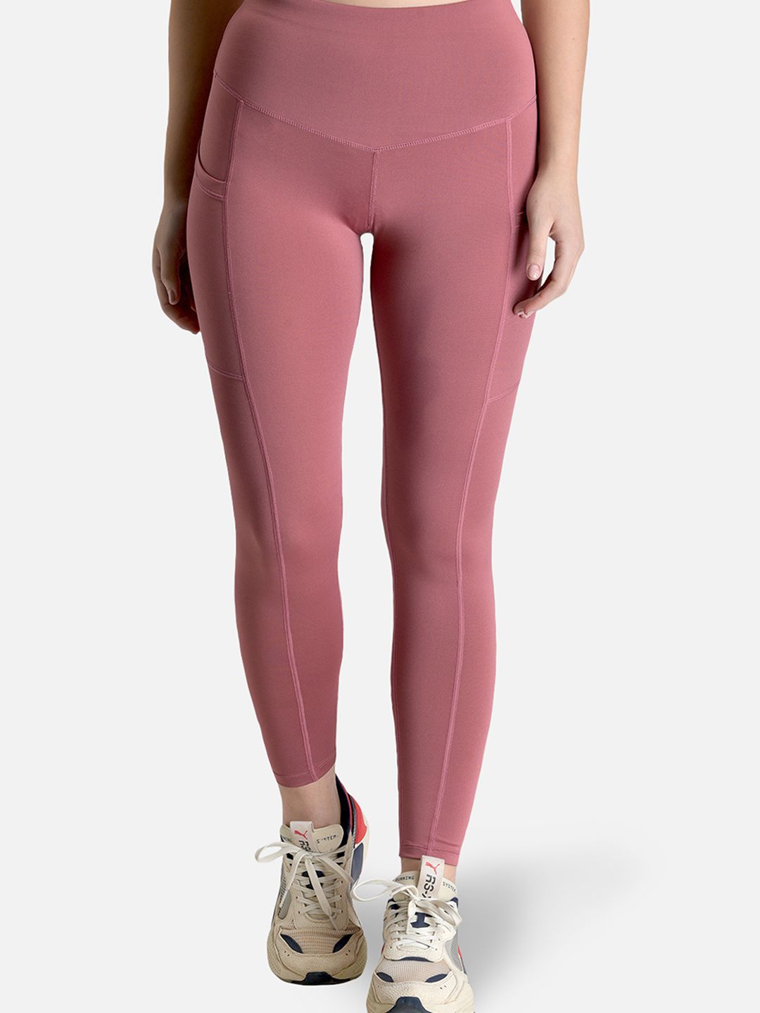 MAKCLAN Women Pink Solid Tights Price in India