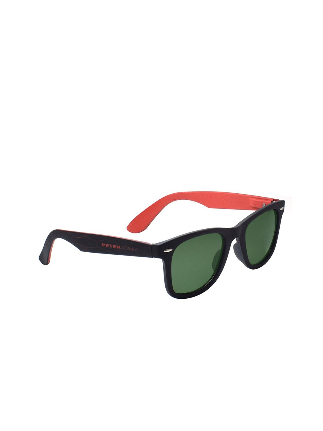 Peter Jones Eyewear Unisex Green Lens & Red Square Sunglasses with Polarised Lens Price in India