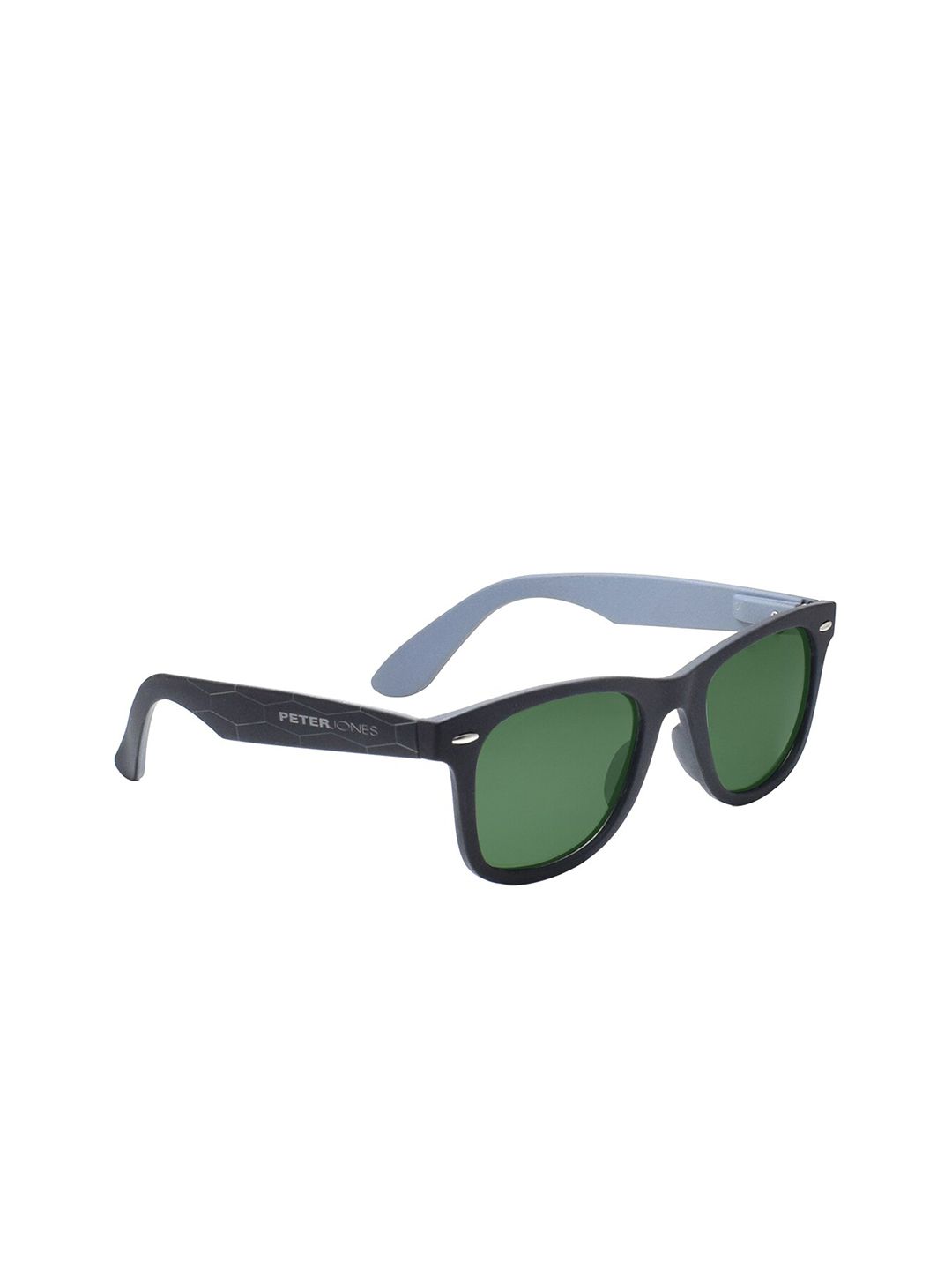 Peter Jones Eyewear Unisex Green & Black Square Sunglasses with Polarised Lens PO760GB Price in India