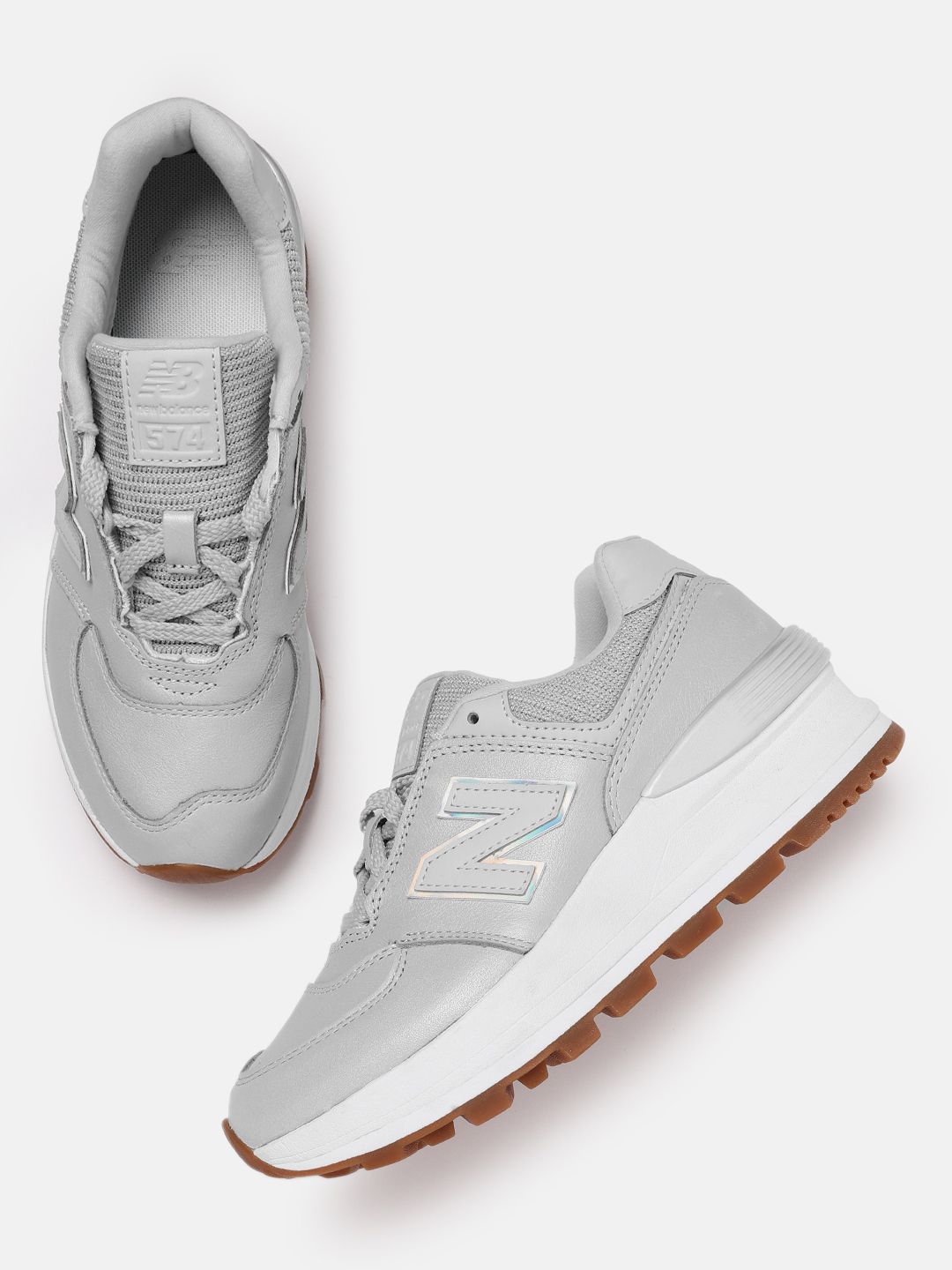 New Balance Women Grey Solid Sneakers Price in India