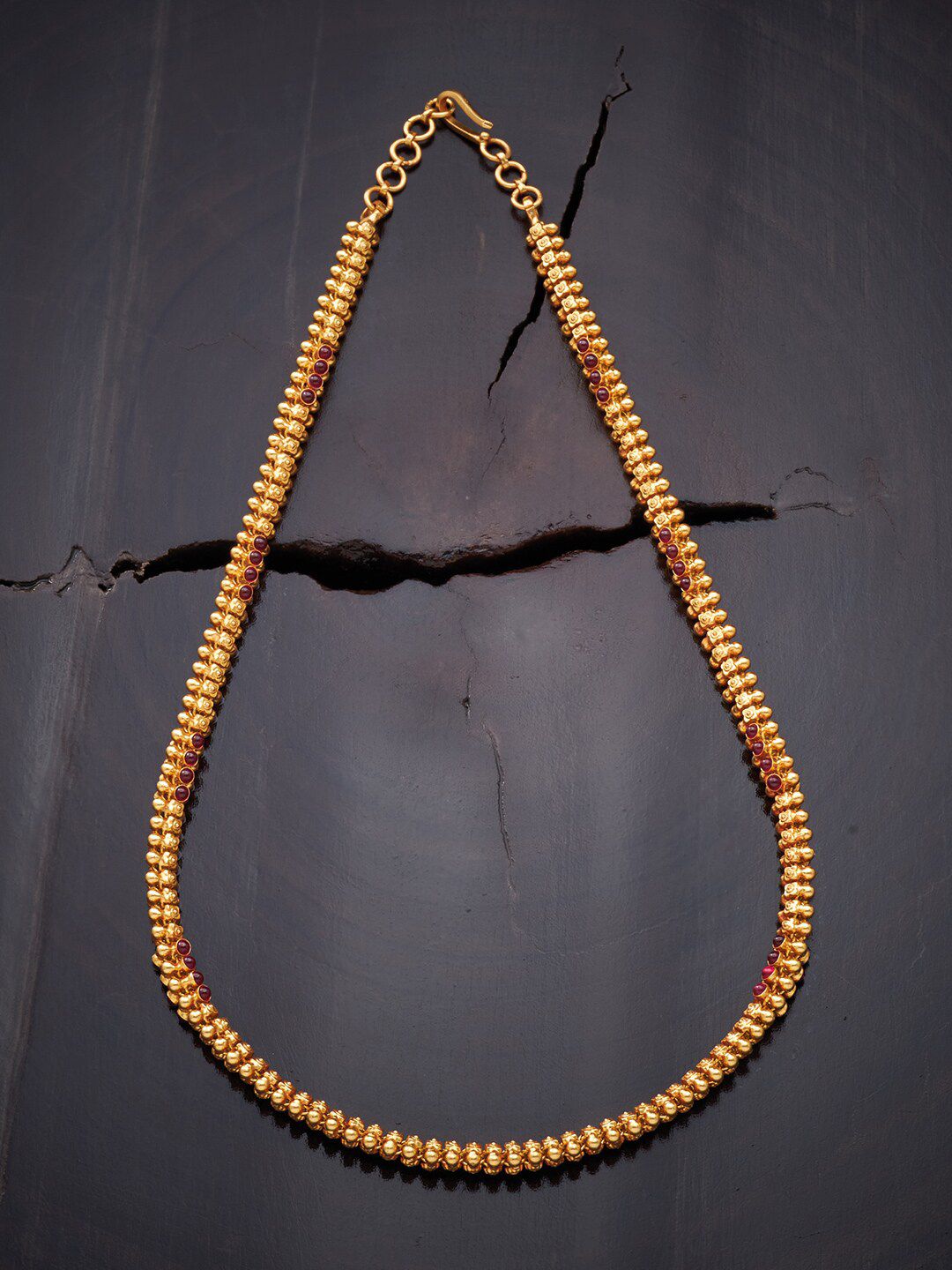 Kushal's Fashion Jewellery Gold-Toned & Red Silver Gold-Plated Chain Price in India