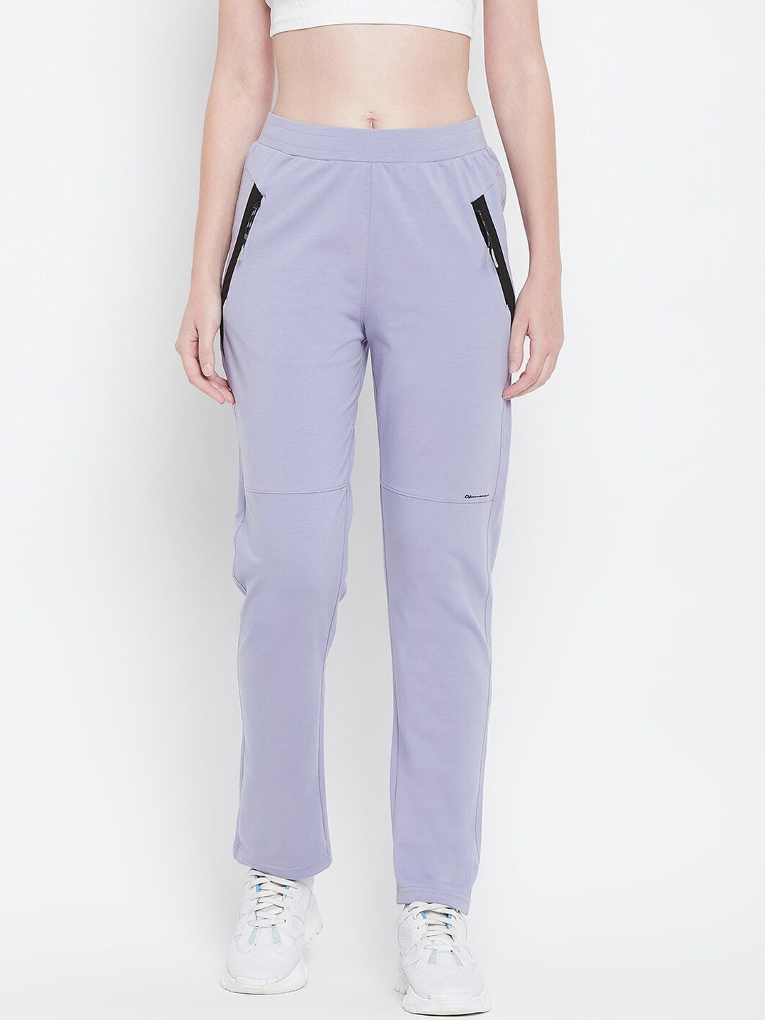 Okane Women Mauve Solid Track Pants Price in India