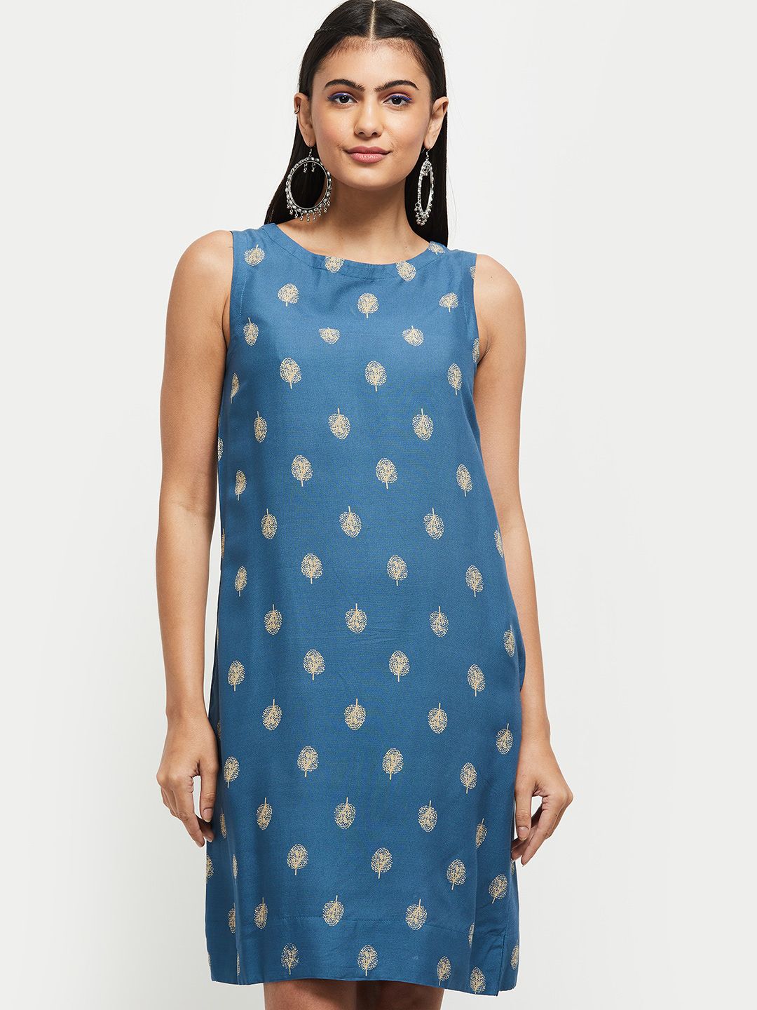 max Women Blue A-Line Dress Price in India
