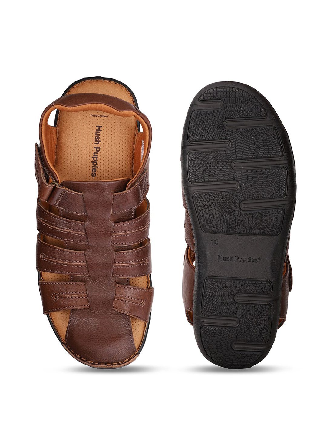 Buy Hush Puppies Men Brown Leather Fisherman Sandals  display picture 2