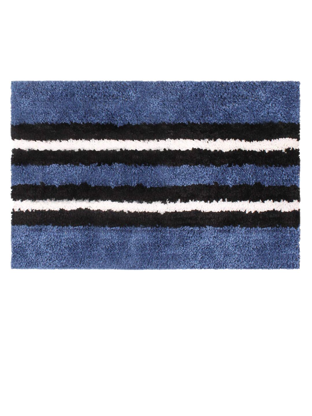 LUXEHOME INTERNATIONAL Blue Striped 1800 GSM Door Mats Price in India