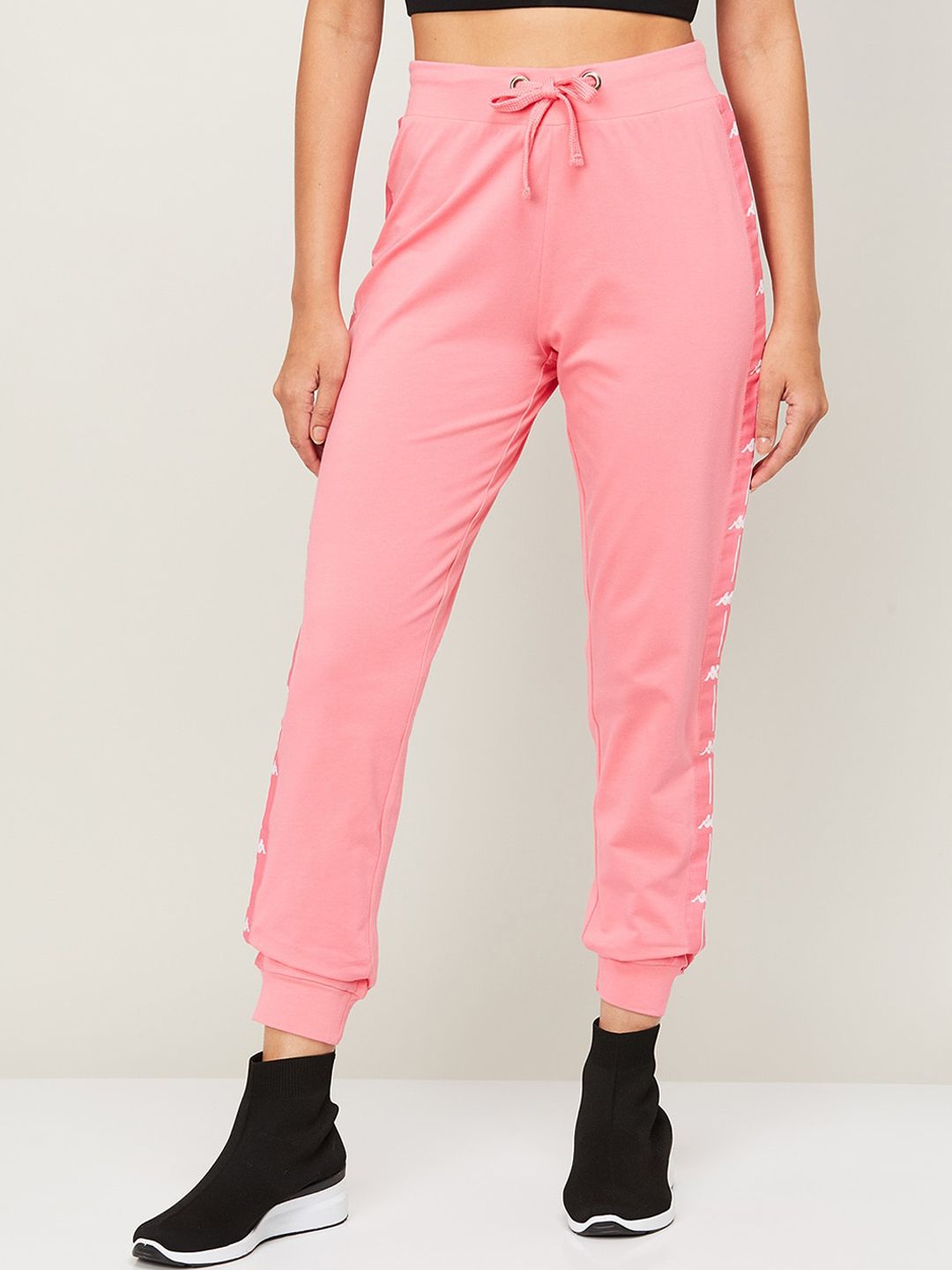 Kappa Women Pink Solid Cotton Joggers Price in India