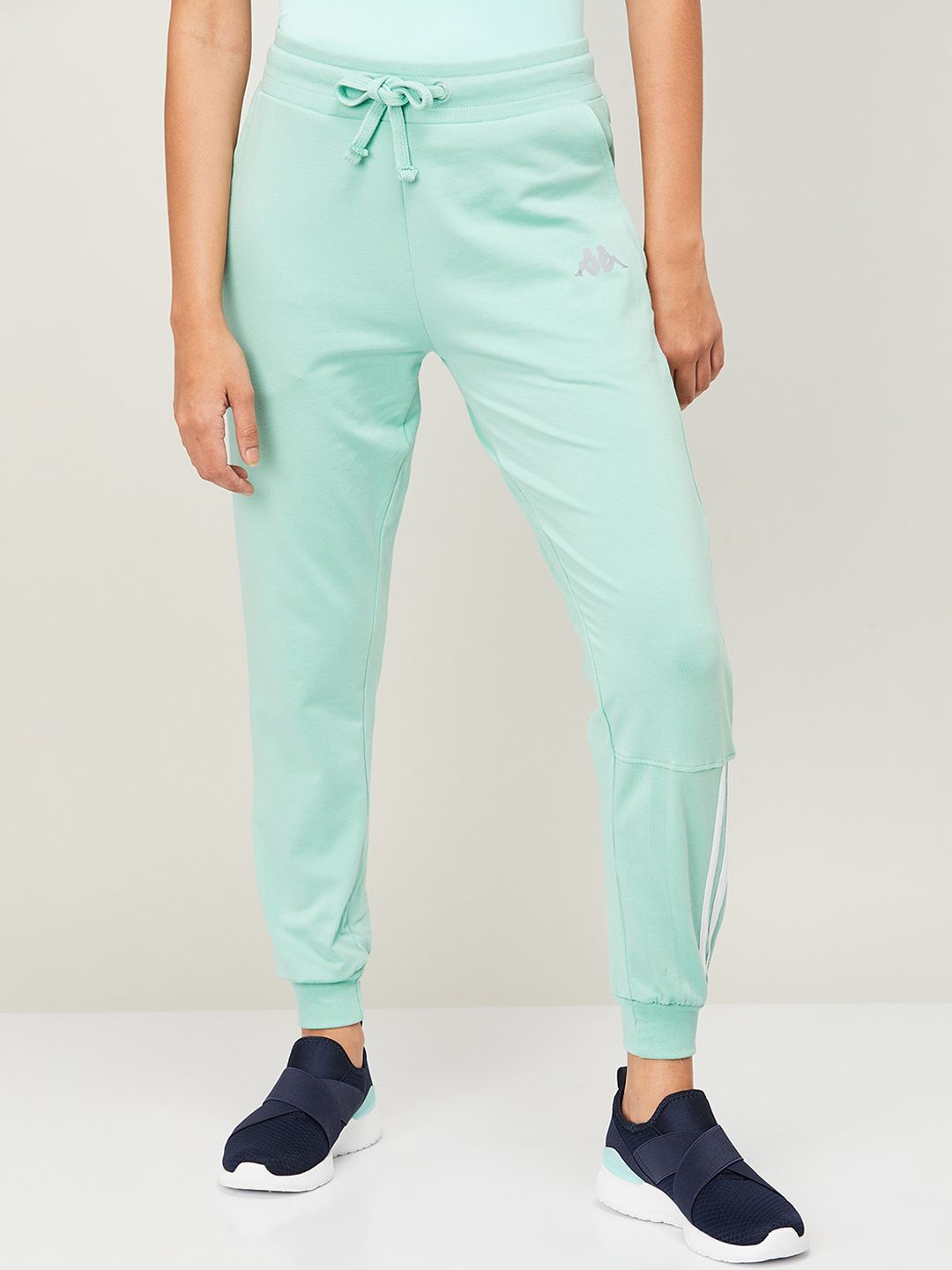 Kappa Women Green Solid Cotton Joggers Price in India
