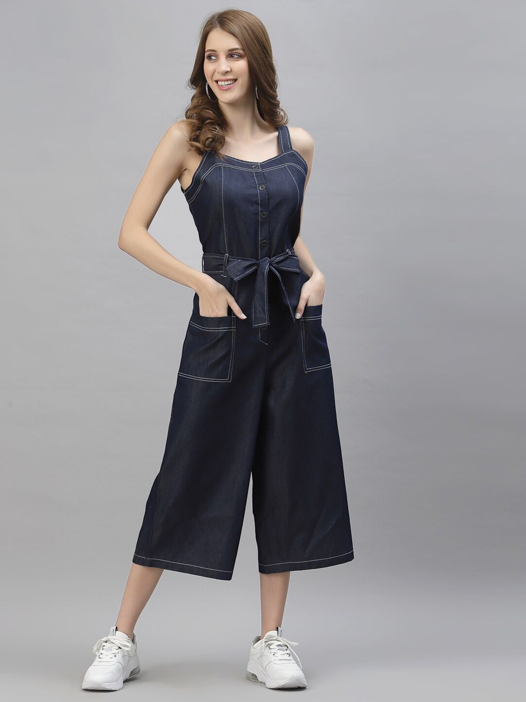 Style Quotient Navy Blue Basic Jumpsuit Price in India